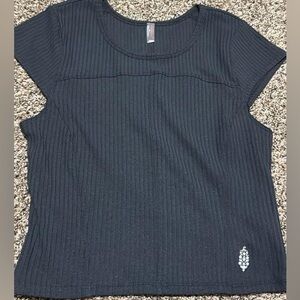 Free People Movement Women's Black Ribbed Top